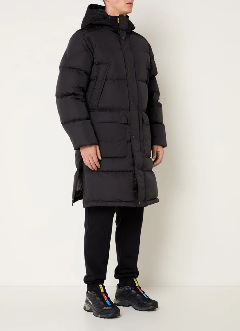 Parka trapuntato Long Bear di Parajumpers, imbottito in piuma e dotato di cappuccio.