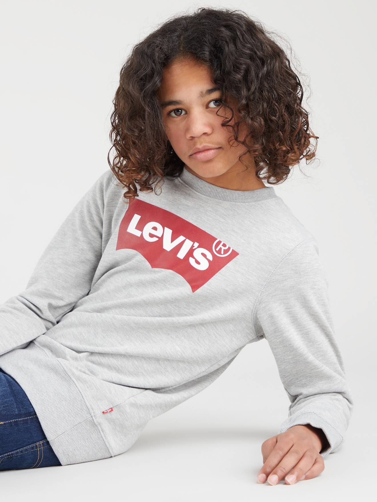 Sweat garçon Batwing Crewneck de Levi's® gris