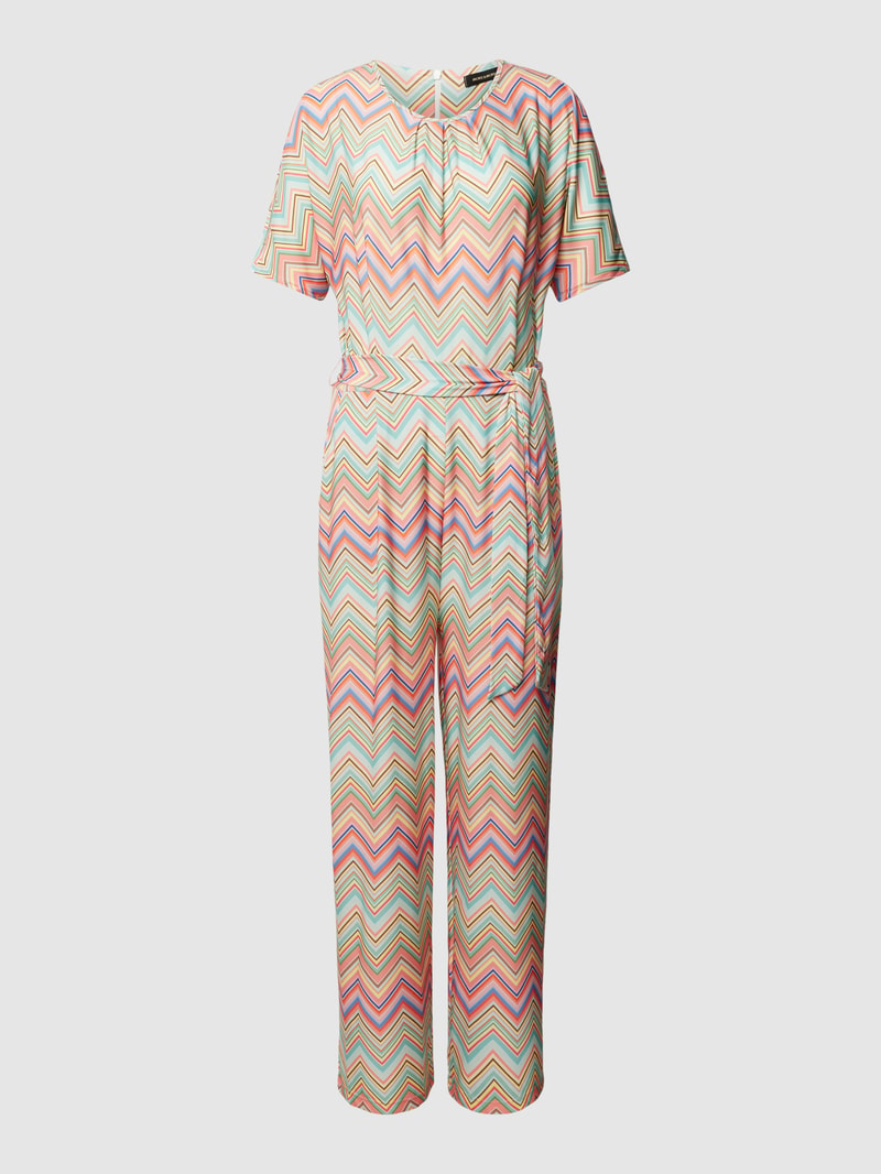 Jumpsuit mit Zickzack-Muster in lachs