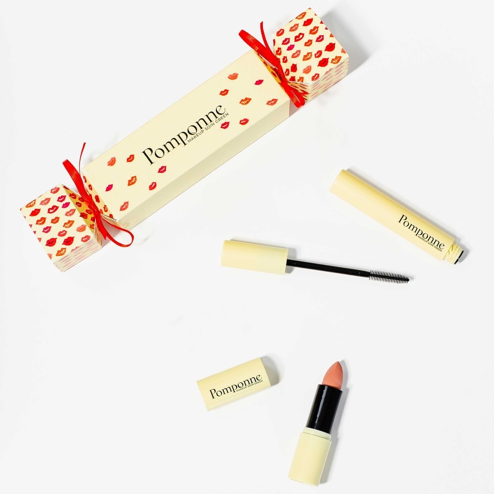 pomponne Cracker duo Mascara & Rouge à lèvres nude beige naturels COFFRET CADEAU MAQUILLAGE