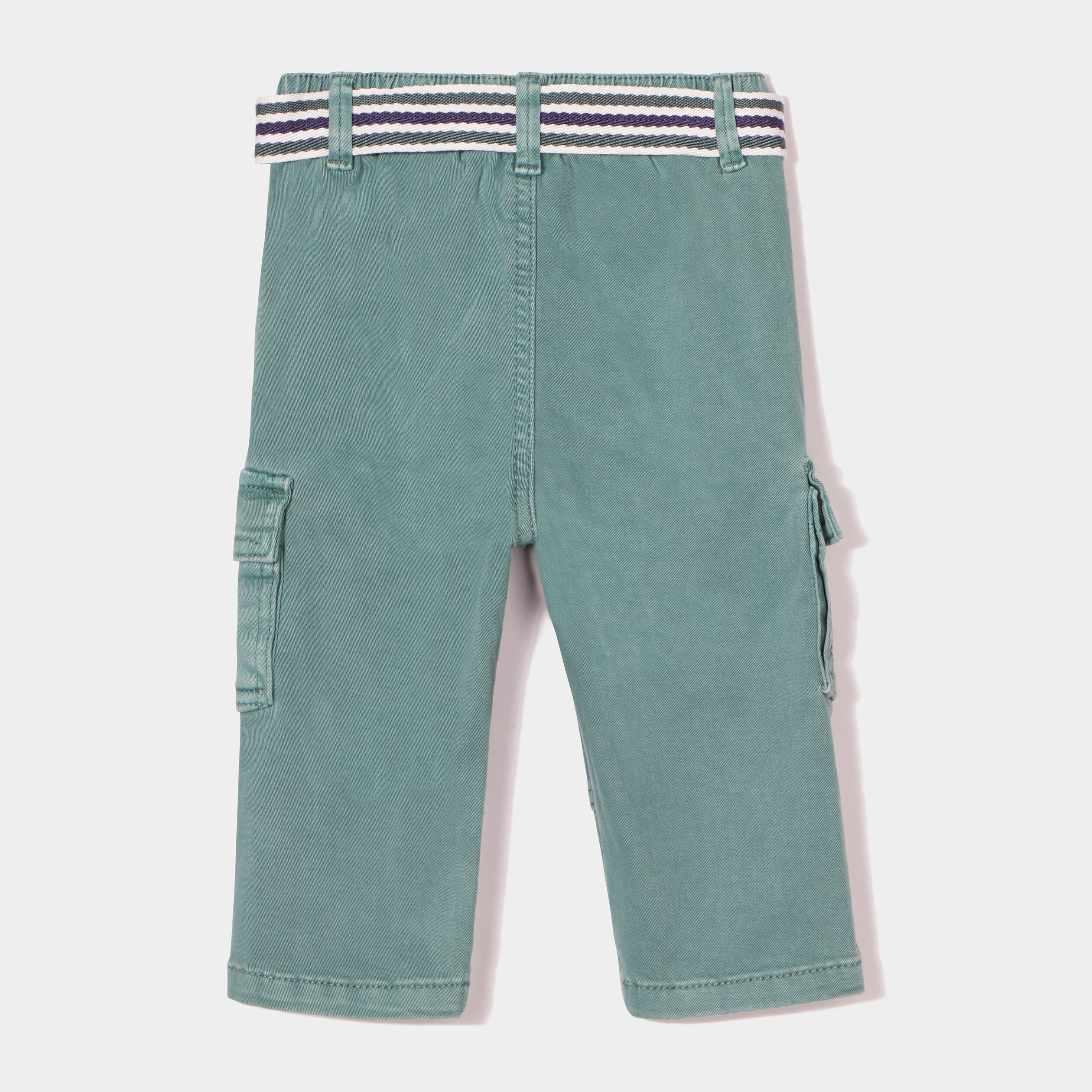 Pantalon cargo ceinturé Creeks vert canard bébé garçon | La Halle