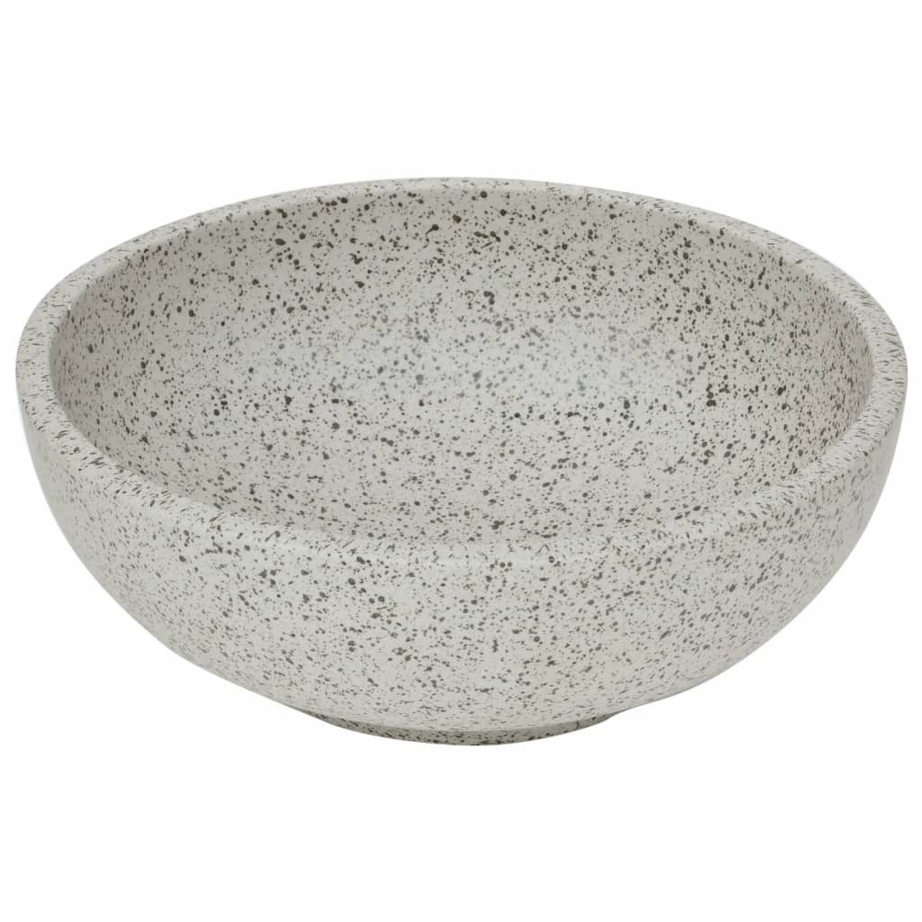 vidaXL Waschbecken Aufsatzwaschbecken Grau Rund Ø41x14 cm Keramik