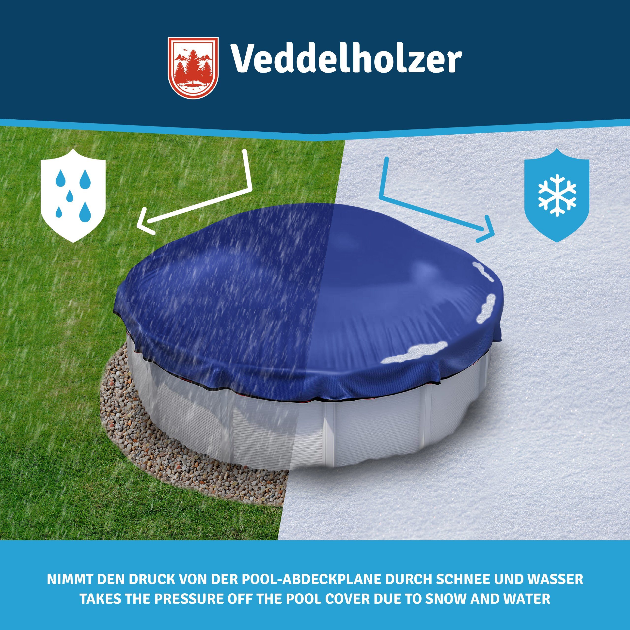 Veddelholzer Garten aufblasbare Whirlpoolabdeckung XXL 120 x 120 cm Luftkissen Poolkissen Poolabdeckung Pool Zubehör