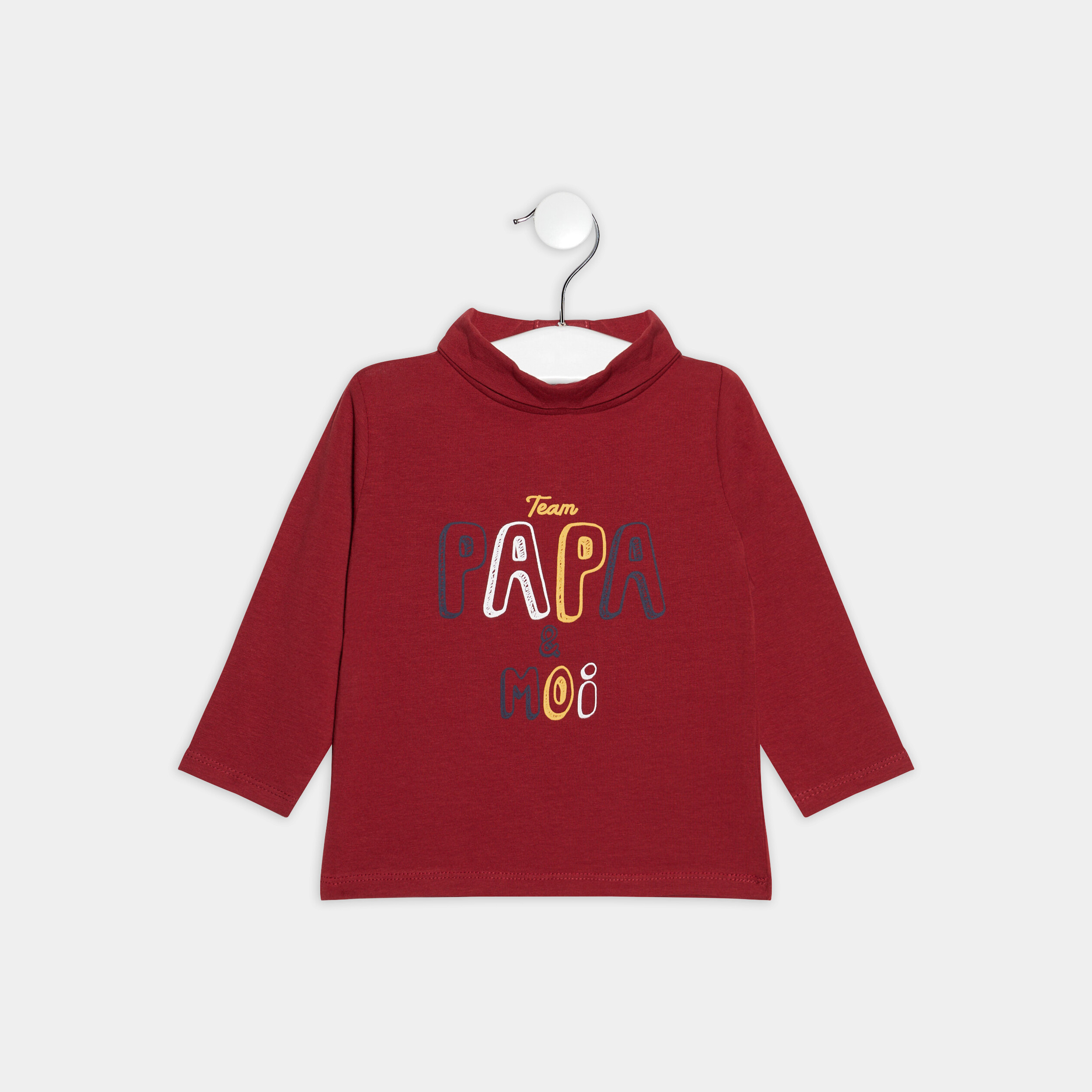 T-shirt avec col roulé rouge foncé bébé garçon | La Halle