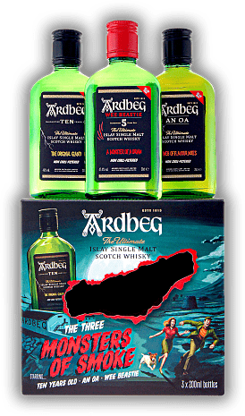 Ardbeg Monster of Smoke Set Ardbeg Wee Beastie 5 Y. + Ardbeg TEN + Ardbeg An Oa 3x0,2 Liter Ardbeg Monster of Smoke Set Ardbeg Wee Beastie 5 Y. + Ardbeg TEN + Ardbeg An Oa 3x0,2 Liter  0,6	 Liter - Vol 46,6%
