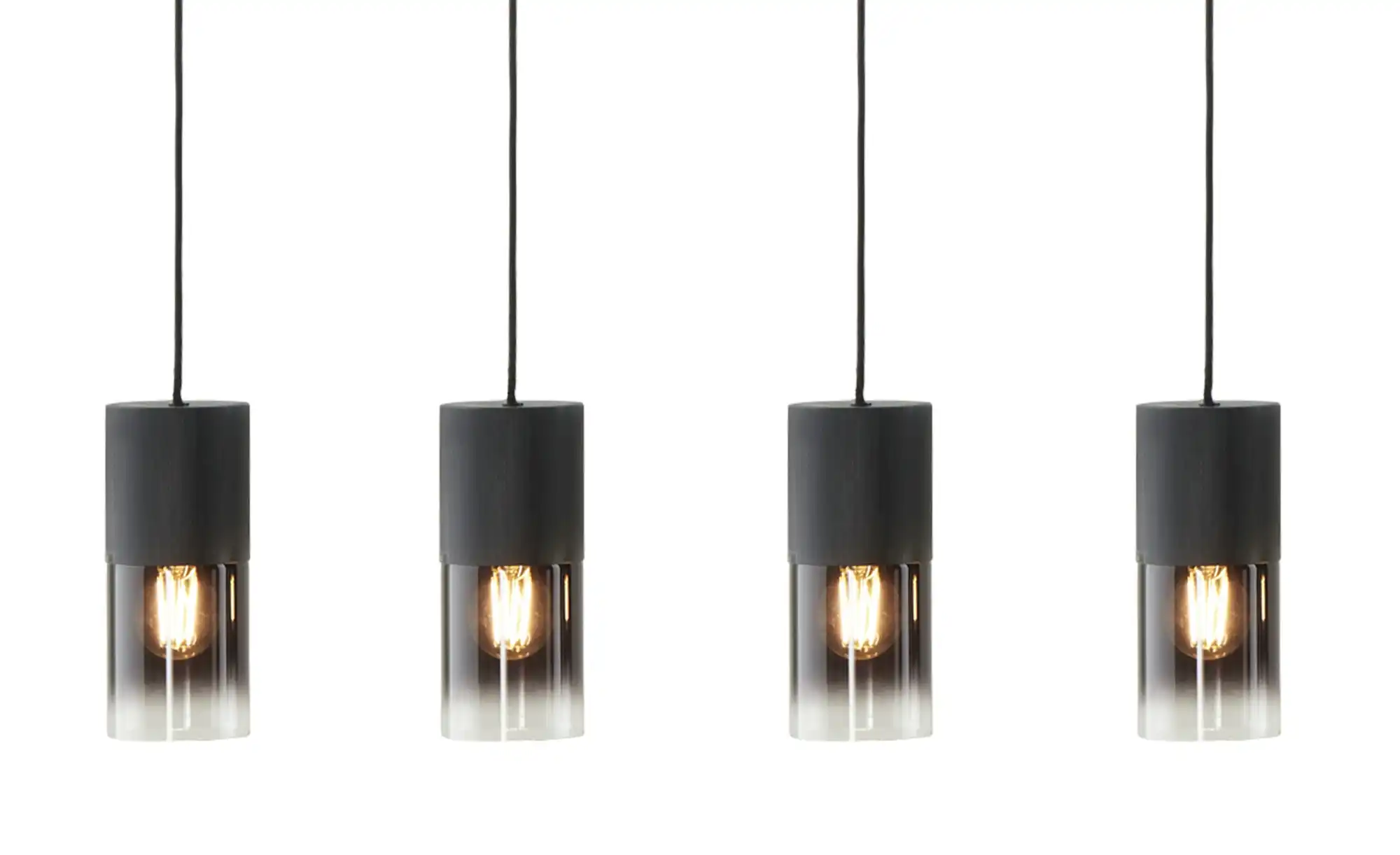 Trio Pendelleuchte, 4-flammig, Rauchglas schwarz