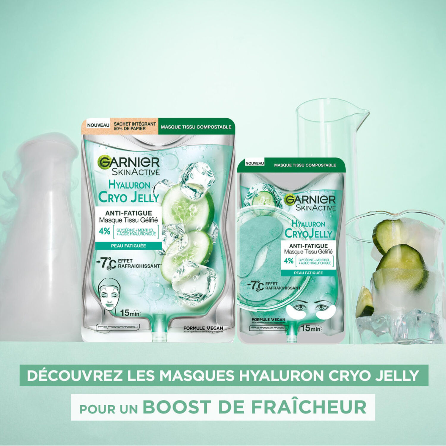 Garnier SkinActive Masque tissu gélifié Hyaluron Cryo Jelly