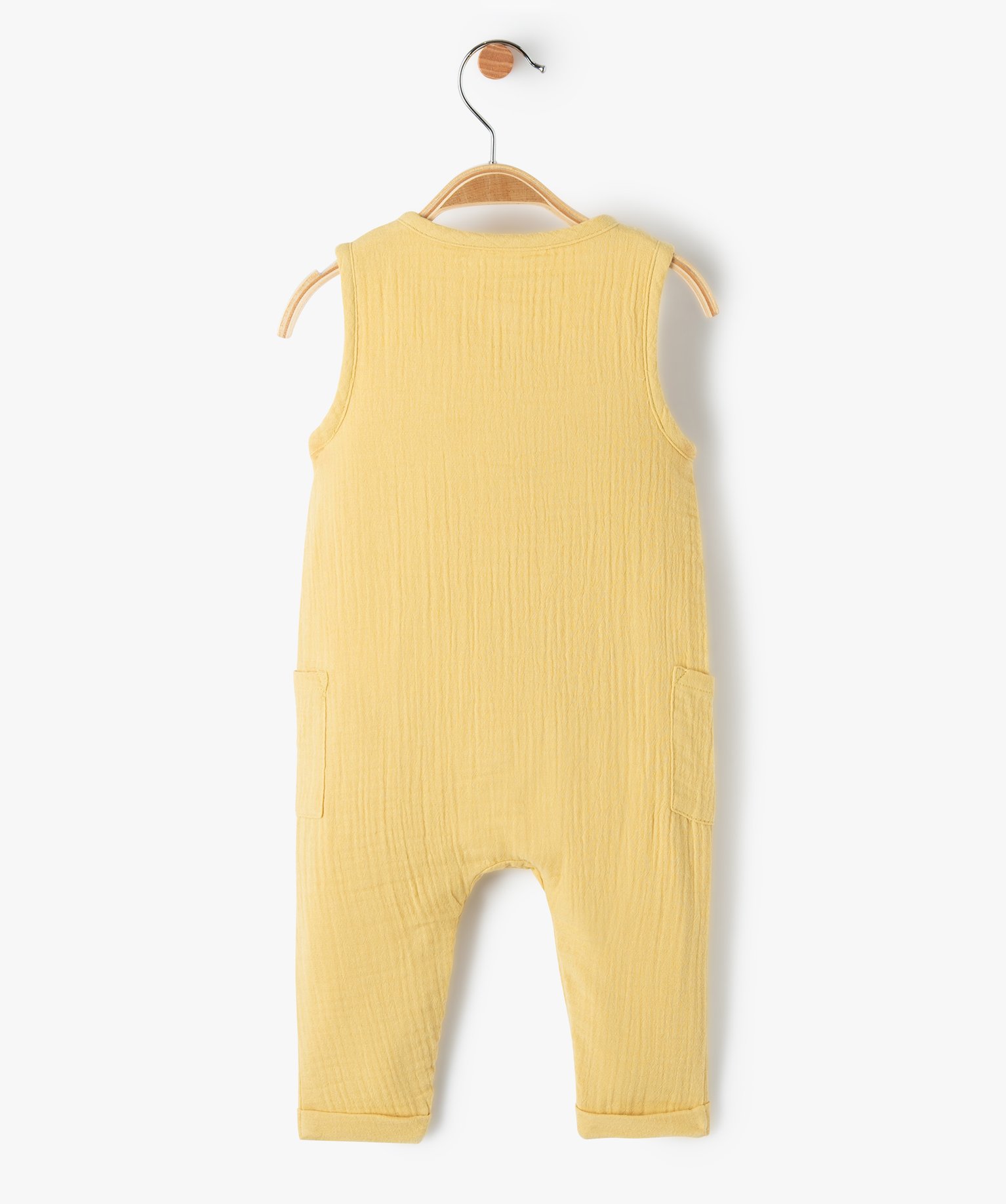 Combinaison bébé en double gaze jaune | GEMO