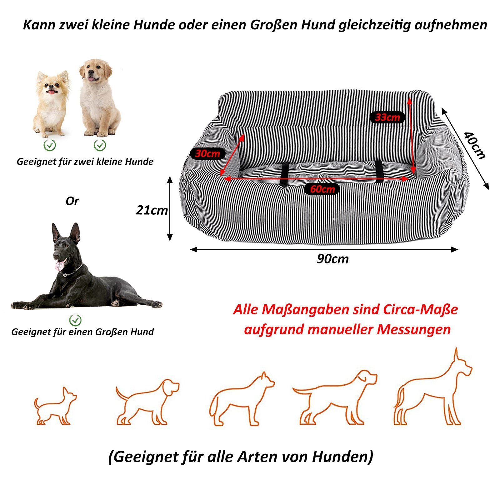 CALIYO Hunde-Autositz 2-in-1 Autositz und Bett für Hunde, wasserfest Hundesitz, geeignet für alle Arten von Autos, multifunktionales Hundebett