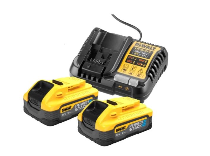 DeWalt Tilbehør DCB1104H2-QW PowerStack Starter Kit - 2 x 18V XR 5.0Ah POWERSTACK batteri + DCB1104 lader