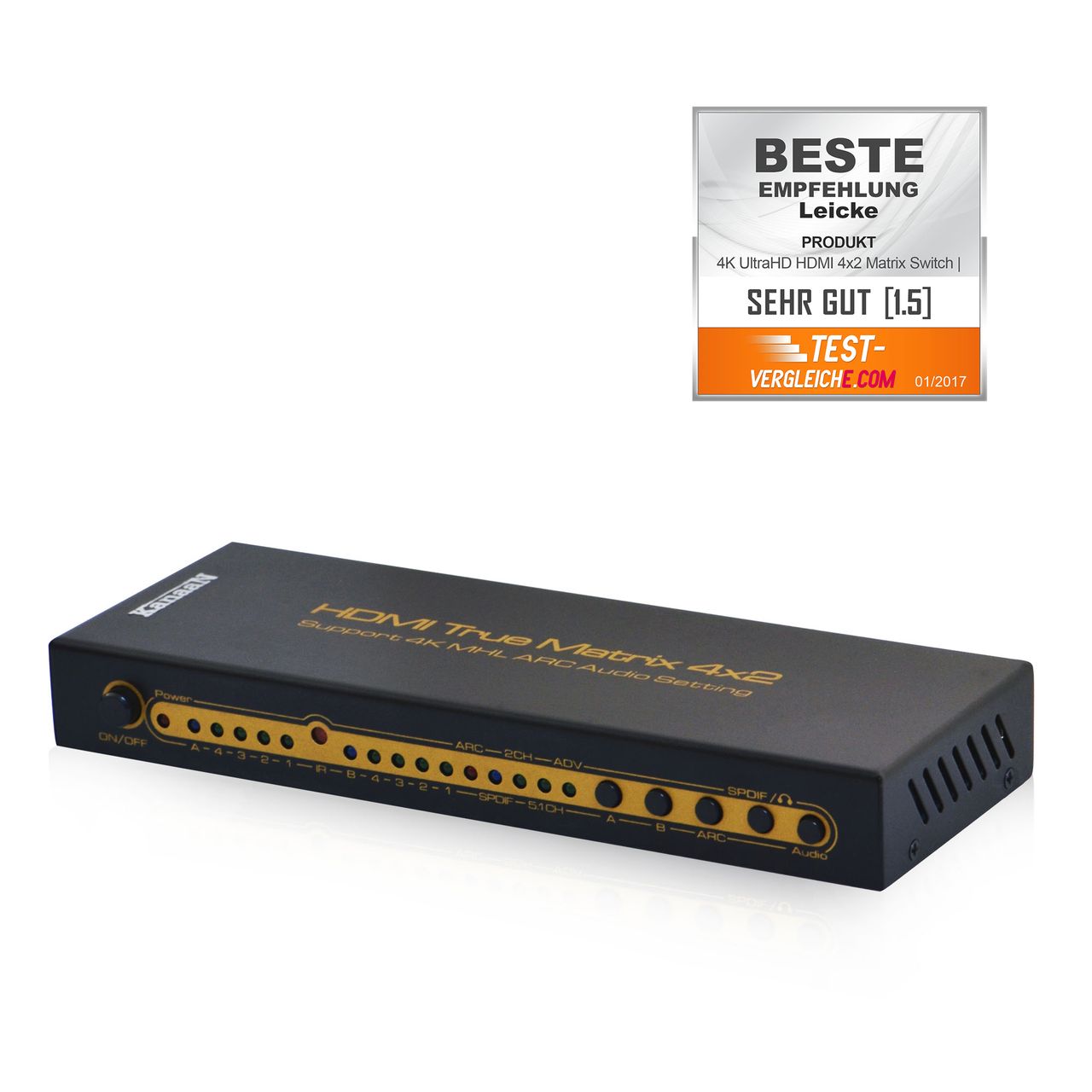 Leicke KanaaN UHD-Matrix HDMI 4x2 Switch