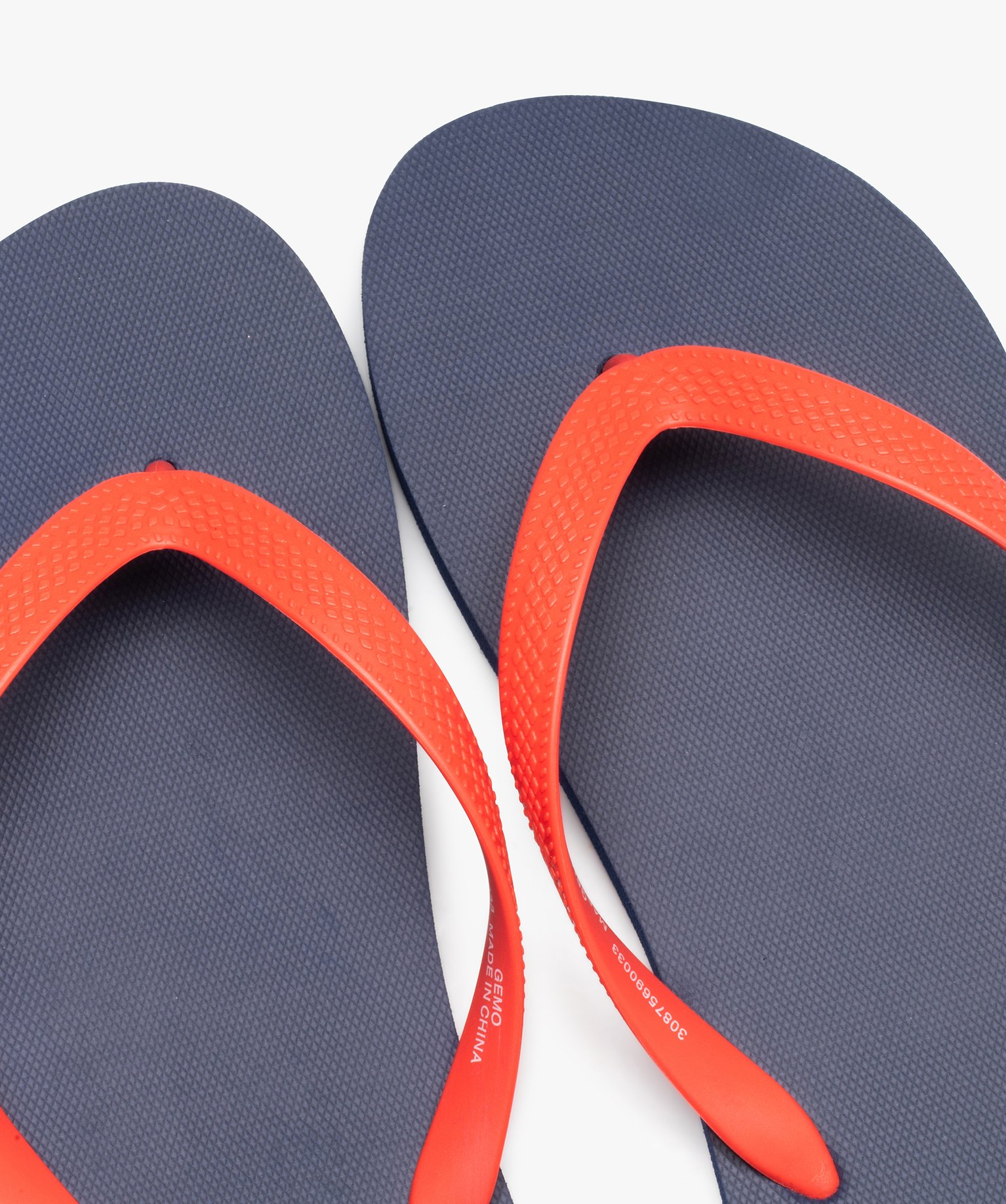 Tongs homme à brides contrastées marine | GEMO