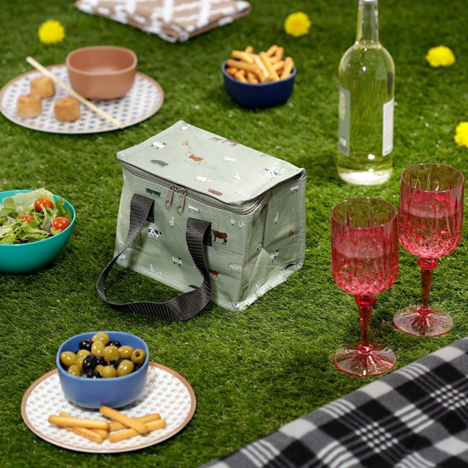 Puckator Kühltasche Willow Farm Bauernhoftiere gewebte Kühltasche Lunchbox