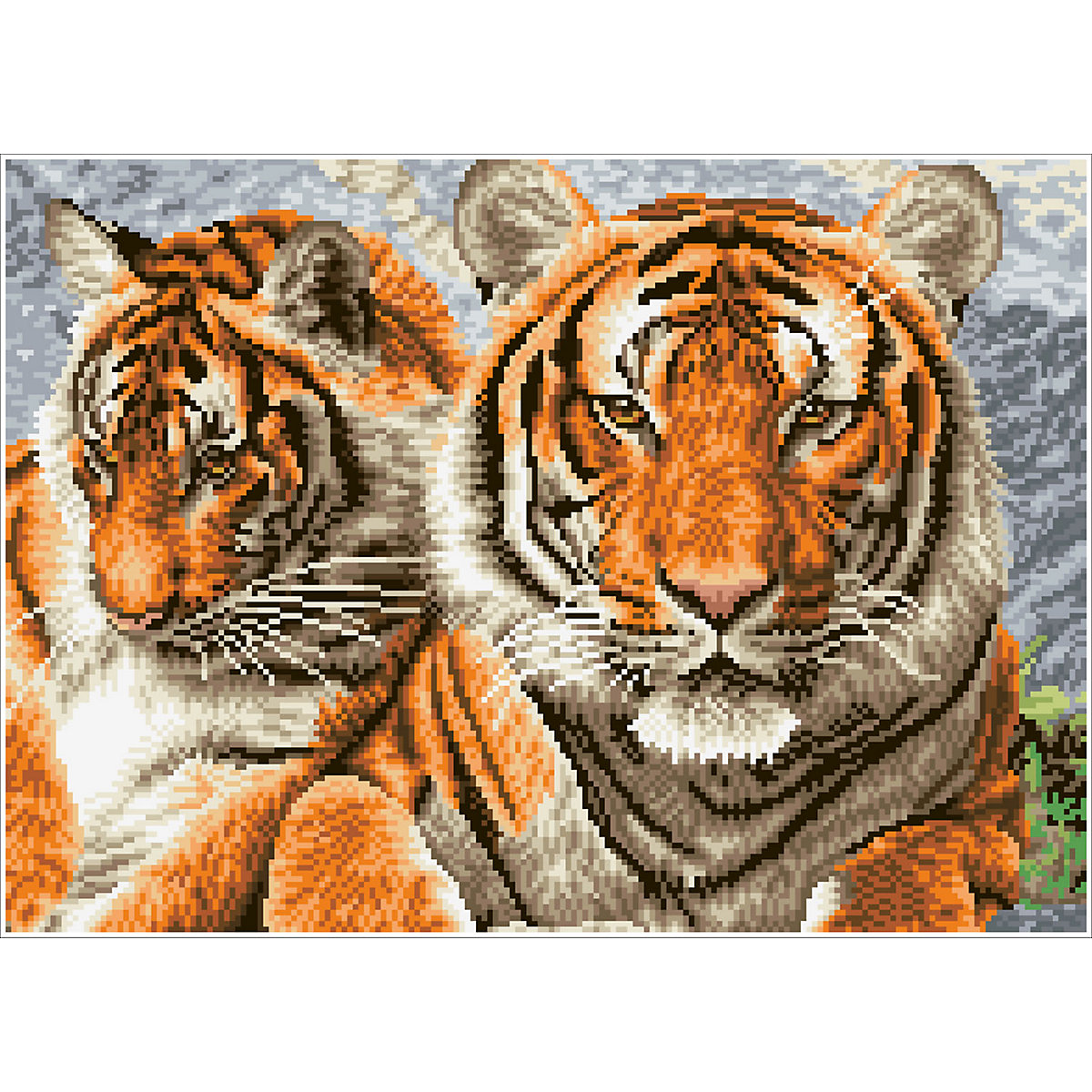 DIAMOND DOTZ® Squares Original Diamond Painting "Tigers“ 51,5 x 37 cm extra funkelnd ab 8 Jahren (DQ10.003)