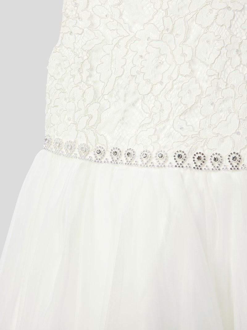 Kommunionskleid mit Spitzenbesatz in offwhite