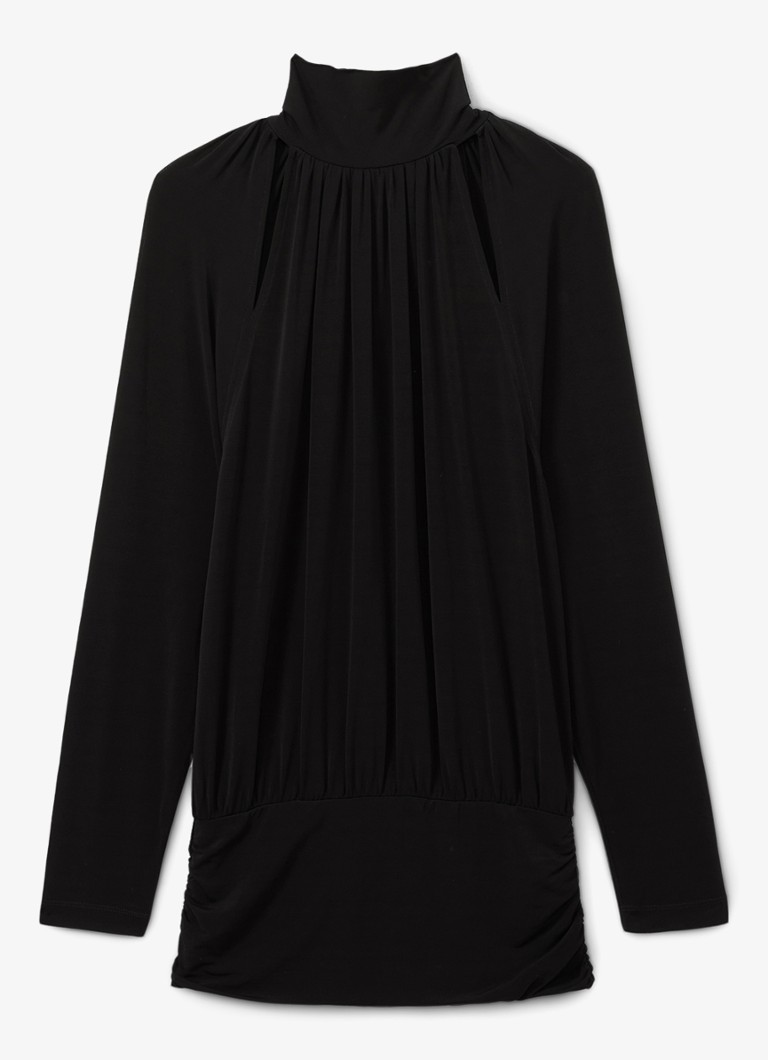 Top Reiss Adrienne con collo alto e dettagli traforati.