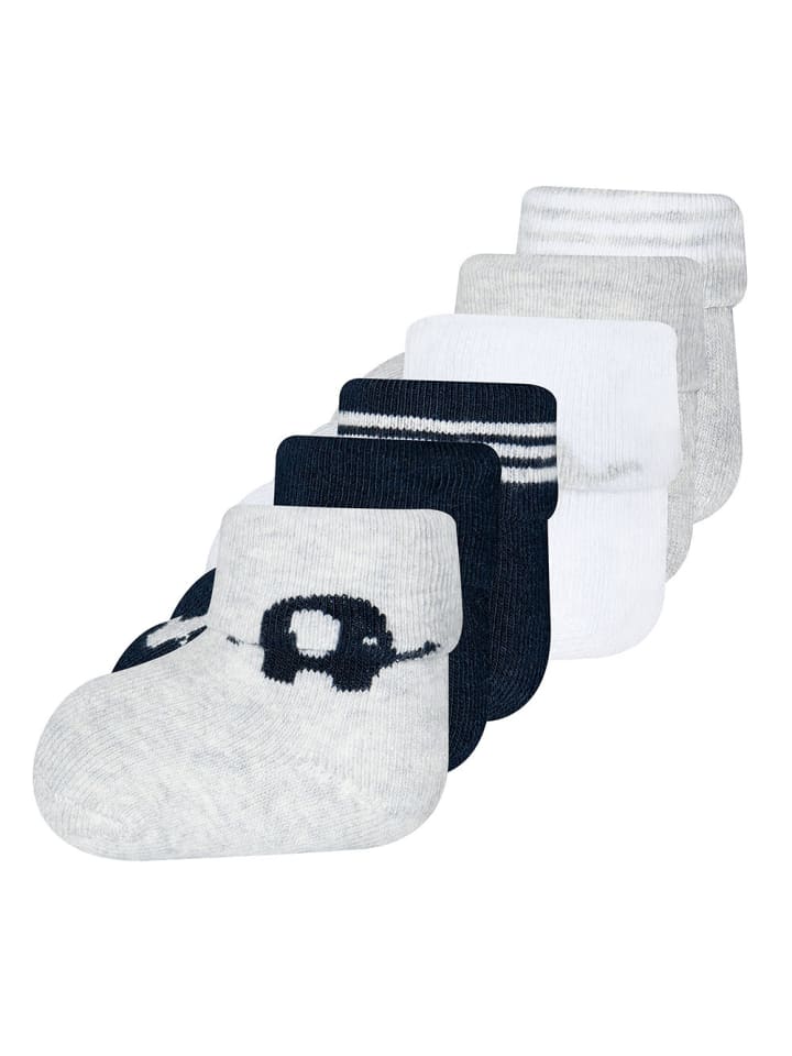 ewers 6er-Set Newborn Socken GOTS Elefant in navy-grau günstig kaufen onesize