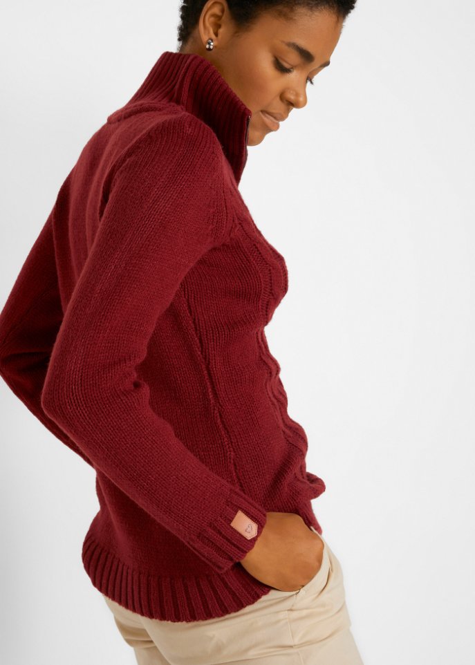Troyer Pullover mit Zopfmuster
