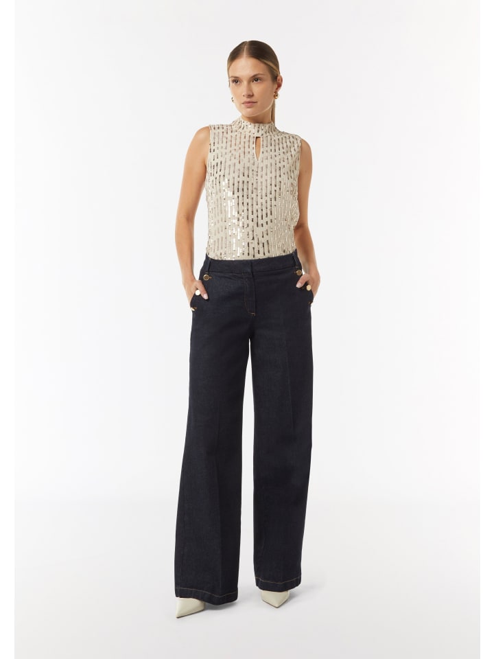 comma Bluse ärmellos in Beige günstig kaufen