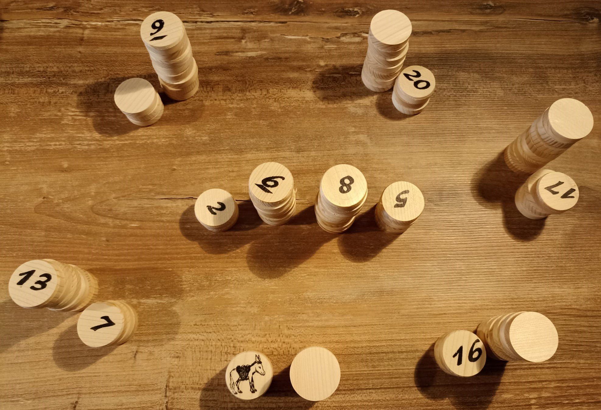 Prescher Spiel, Holzspiel, Familienspiel, Gesellschaftsspiel, Kinderspiel Das Stuhrer Eselspiel ~Oster Edition ~ 81 Spielsteine 2 - 6 Spieler