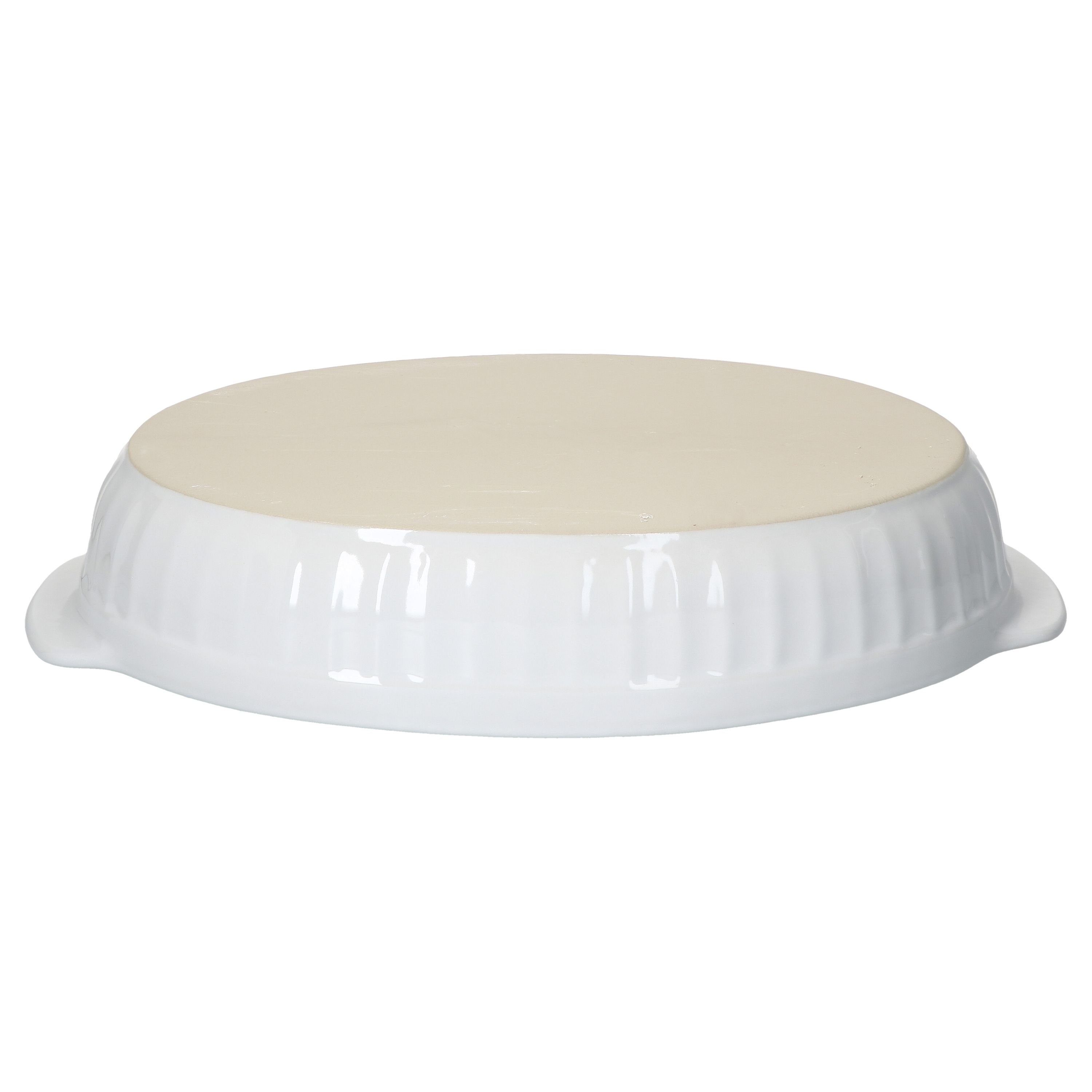 MamboCat Auflaufform 2er Set Arte Regal Auflaufform Nr. 01 weiß oval mit Henkel groß, Steingut