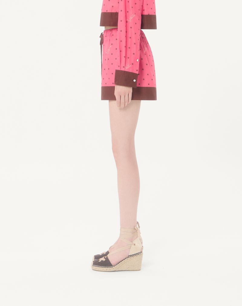 Shorts de musselina estrelados