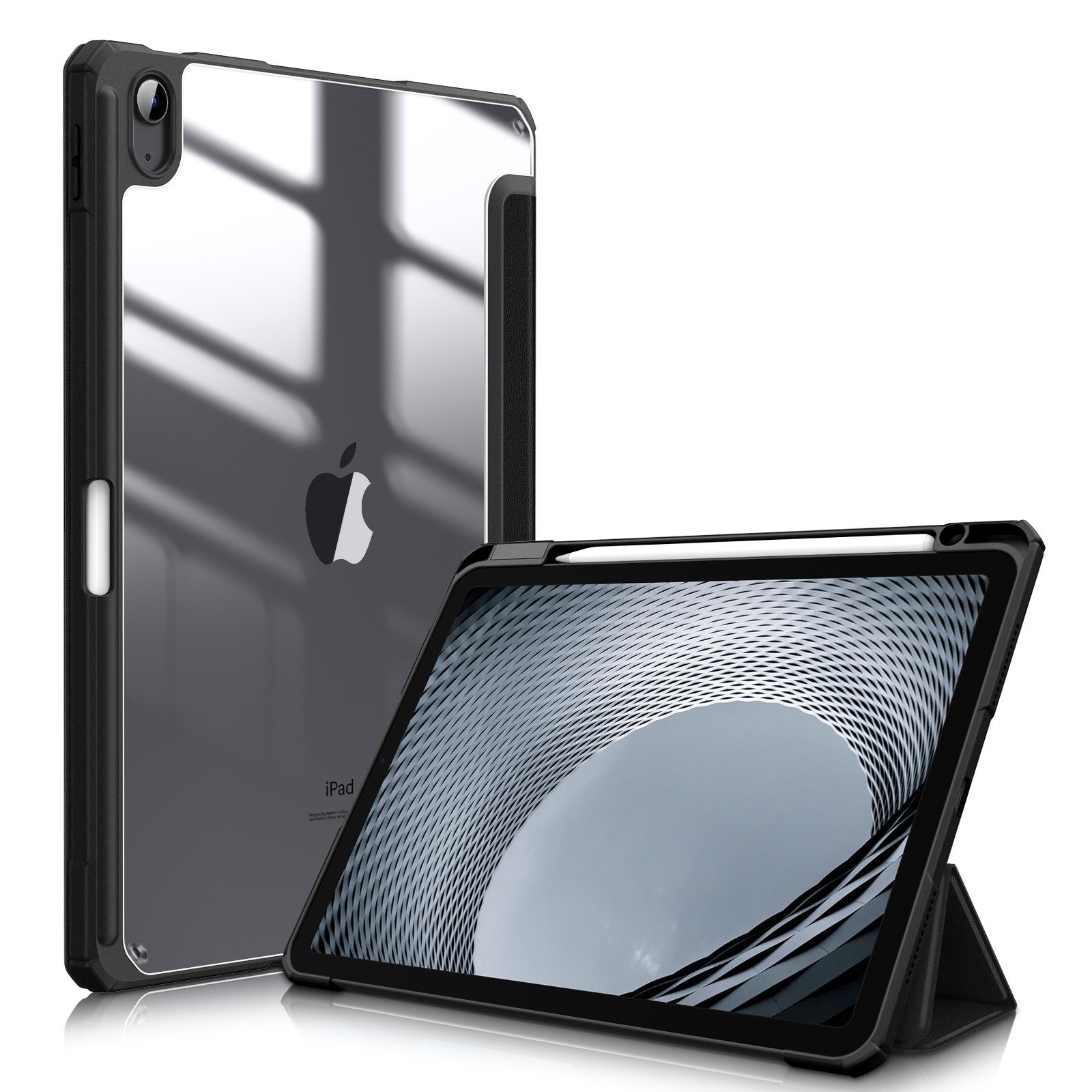 Fintie Tablet-Hülle Hybrid Hülle für iPad Air 5. Generation 2022 / iPad Air 4. Generation 2020 10.9 Zoll mit Stifthalter - Stoßfeste Schutzhülle mit transparenter Hartschale auf der Rückseite