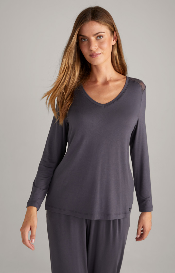 Lounge-Longsleeve in Anthrazit