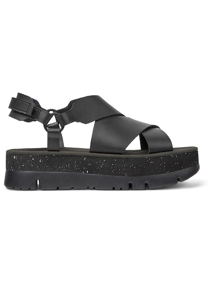 Camper Leder-Sandaletten in Schwarz günstig kaufen