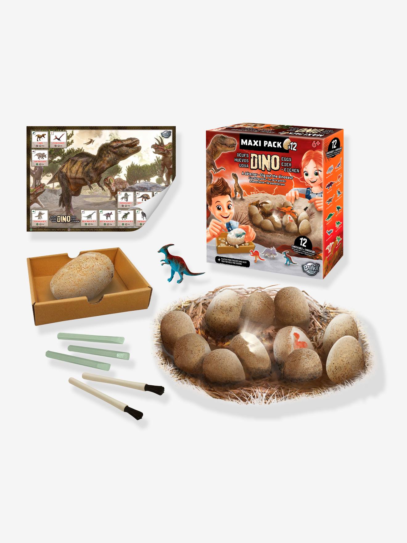 Buki 12er-Set Dino-Eier BUKI - orange