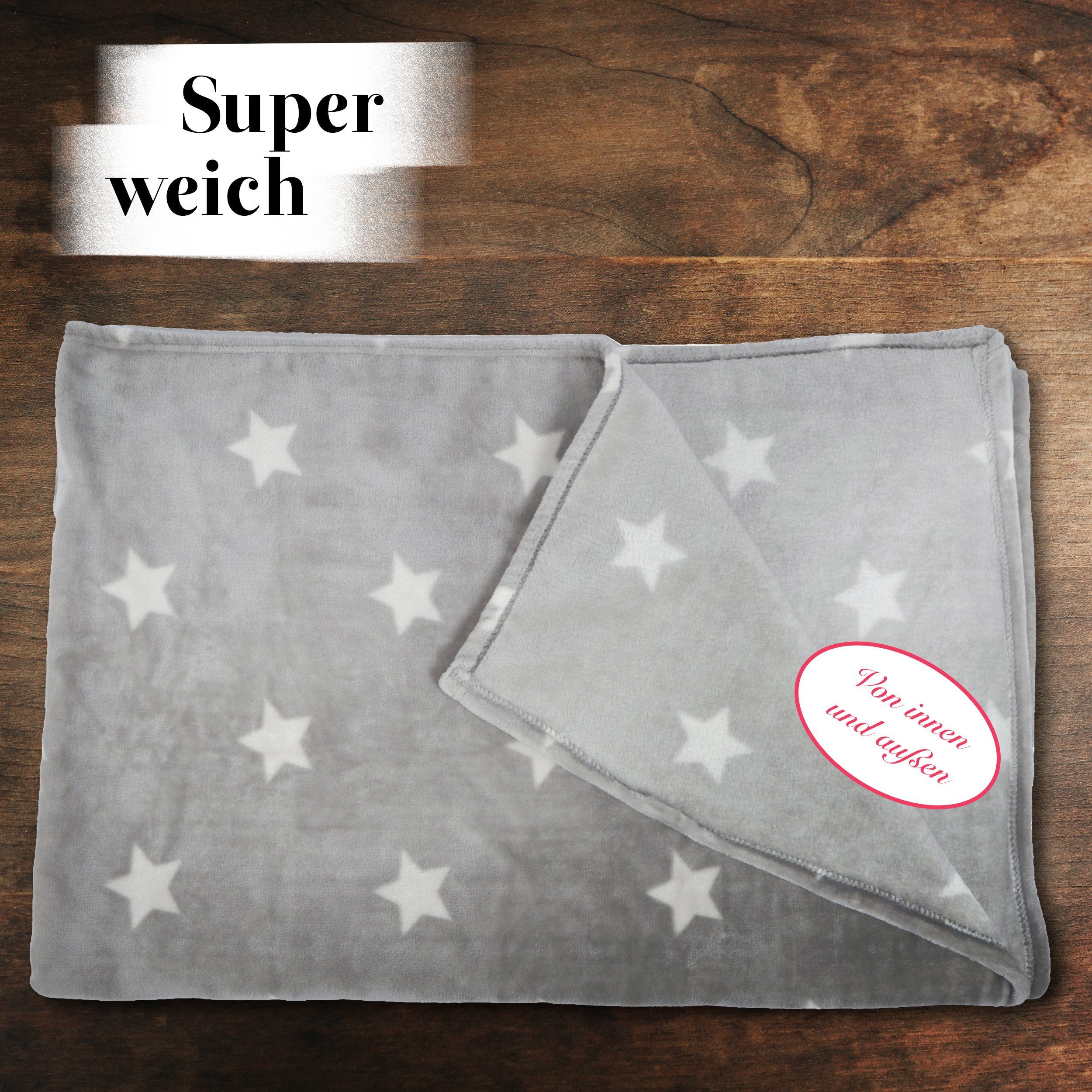 Wohndecke Snug Me Supersoft STARS Kuscheldecke 150 x 200 cm, Pink Papaya, Kuscheldecke mit Sternen