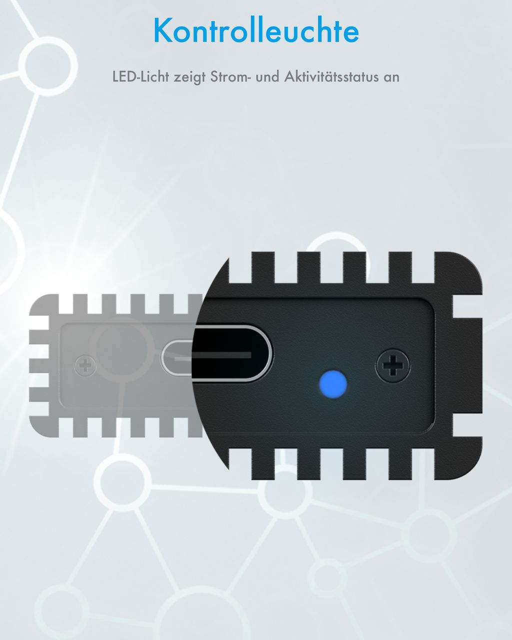 ICY BOX IB-1816M-C31, Gehäuse für 1x NVMe mit USB 3.1 (Gen 2) Type-Cund Type-A Anschluss