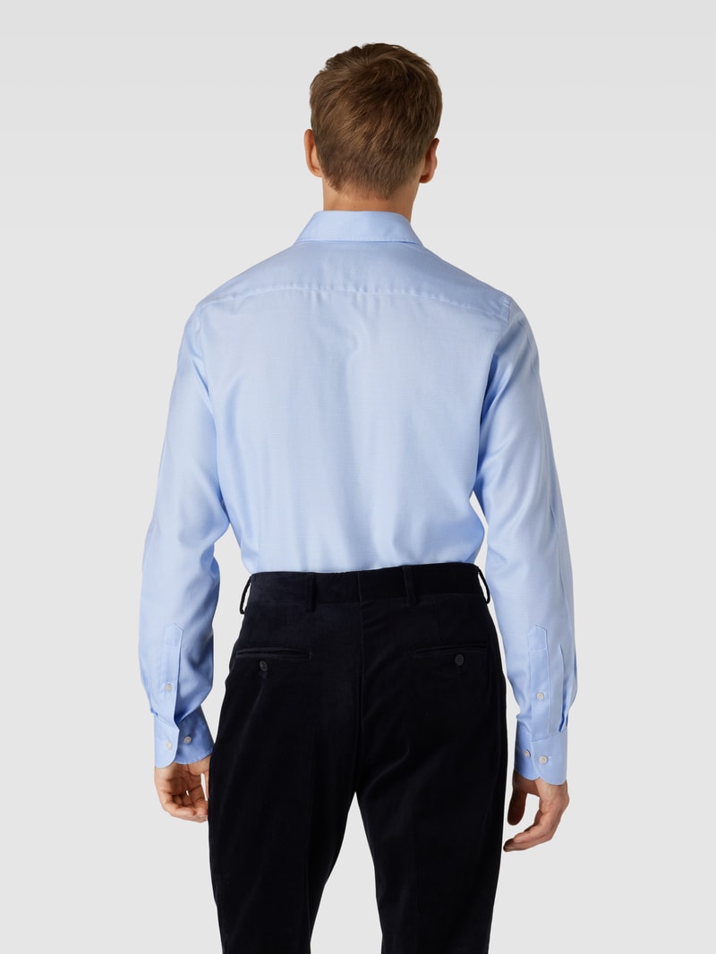 Fein strukturiertes Business-Hemd Modell 'Cutaway' in bleu