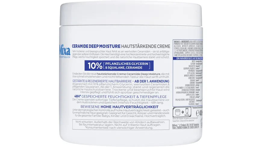 Mixa Ceramide Deep Moisture hautstärkende Creme 400 ml