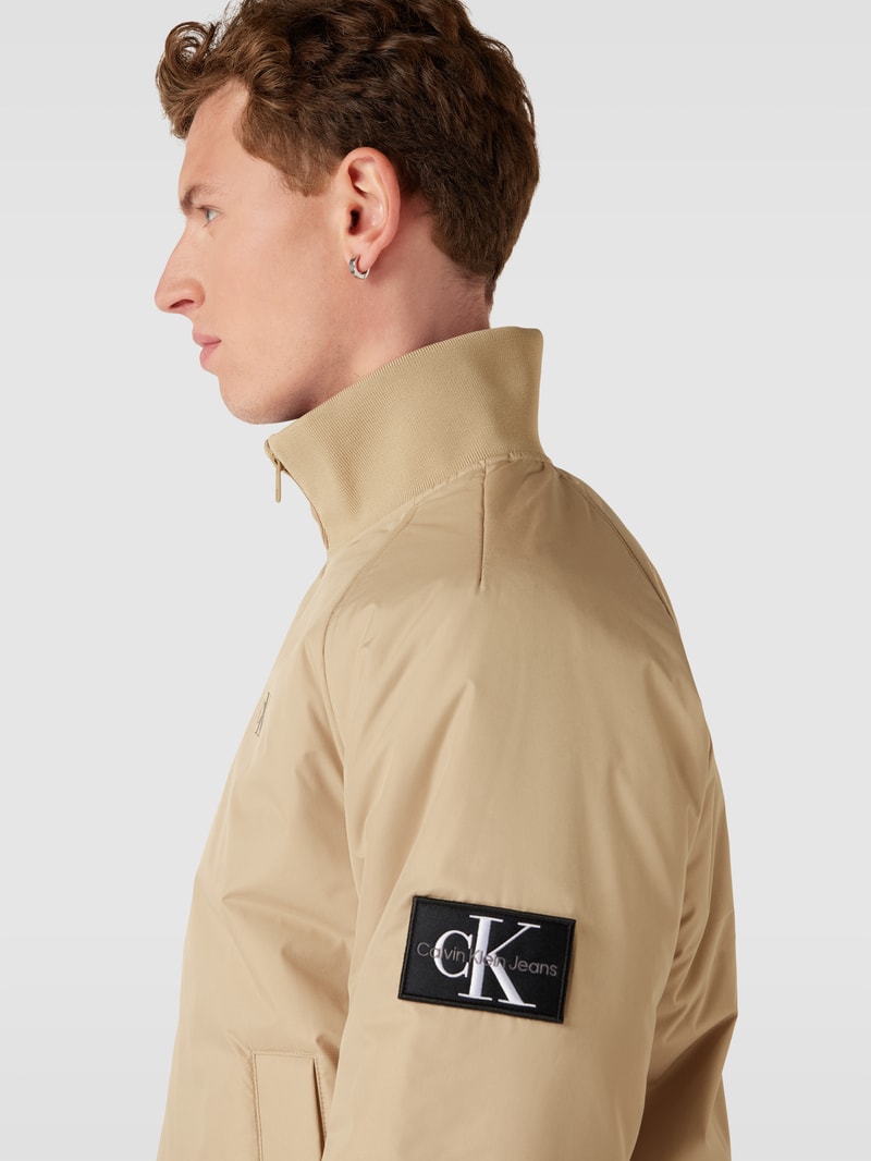 Bomberjacke mit Stehkragen Modell 'HARRINGTON' in beige