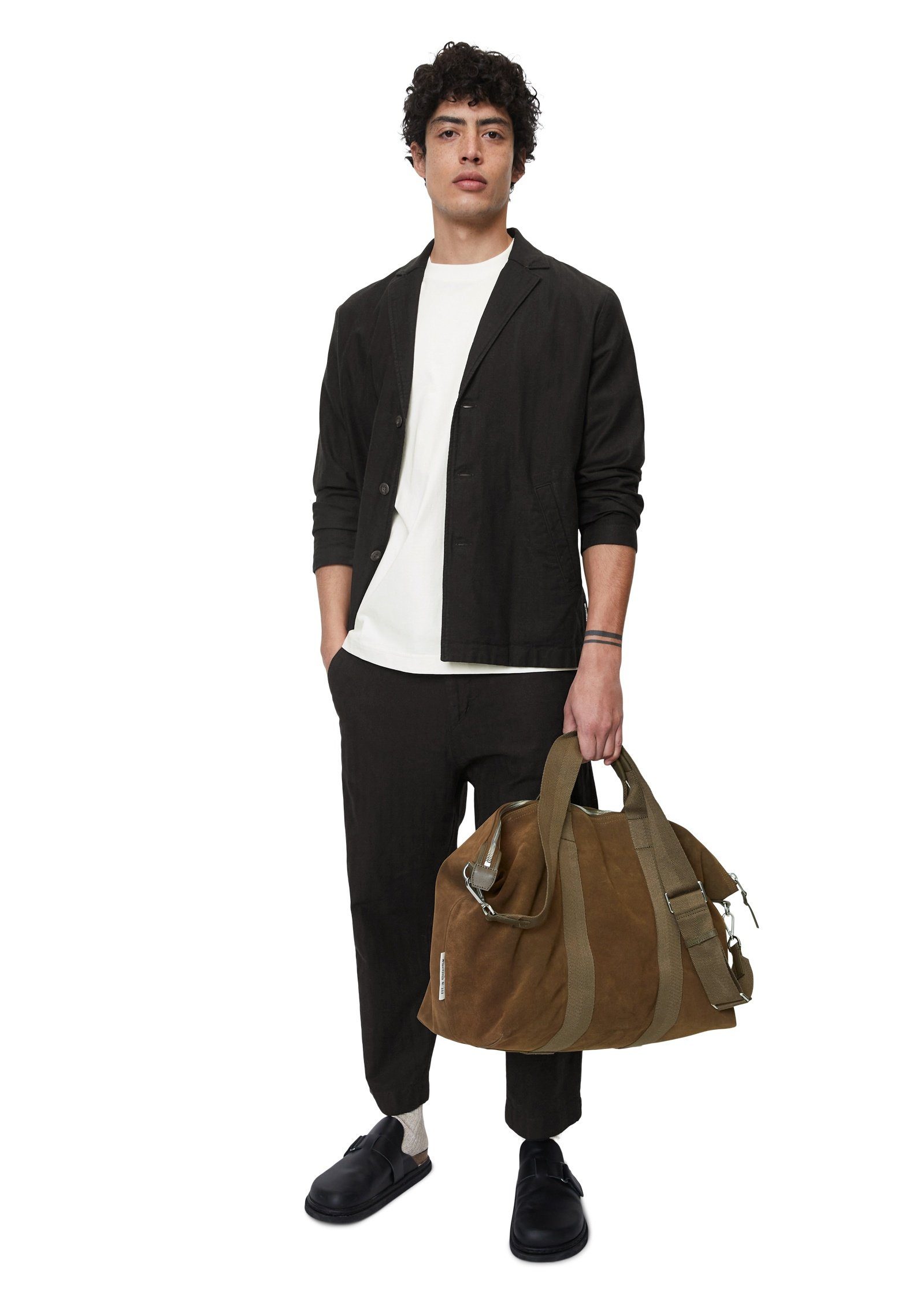 Marc O'Polo Weekender aus softem Suede-Rindsleder