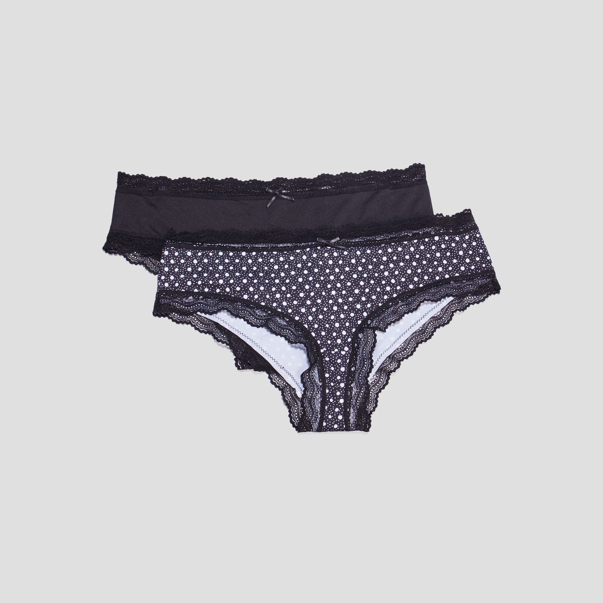 Lot 2 shortys microfibre noir femme | La Halle