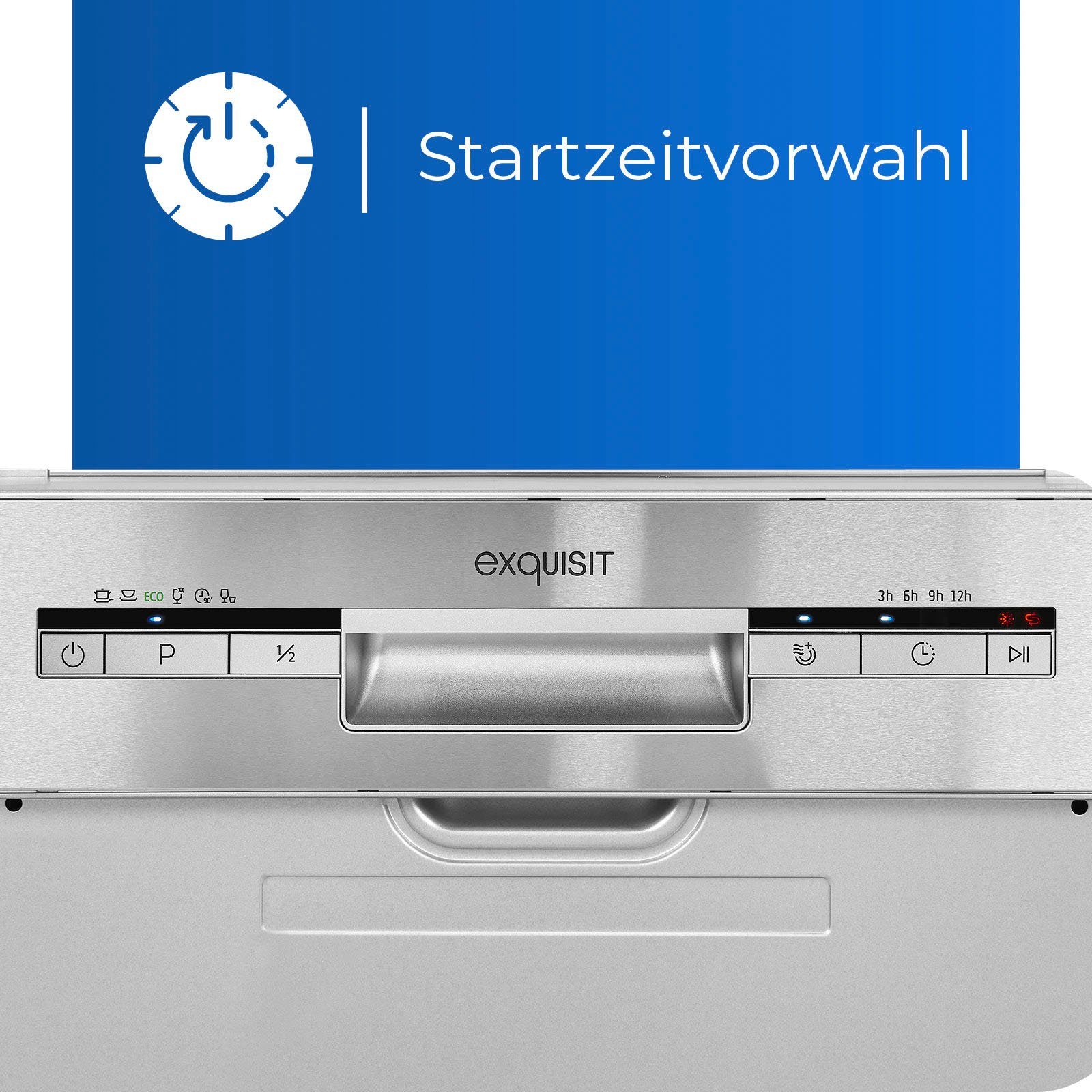 exquisit teilintegrierbarer Geschirrspüler, EGSP1009-EB-030E, 9 Maßgedecke