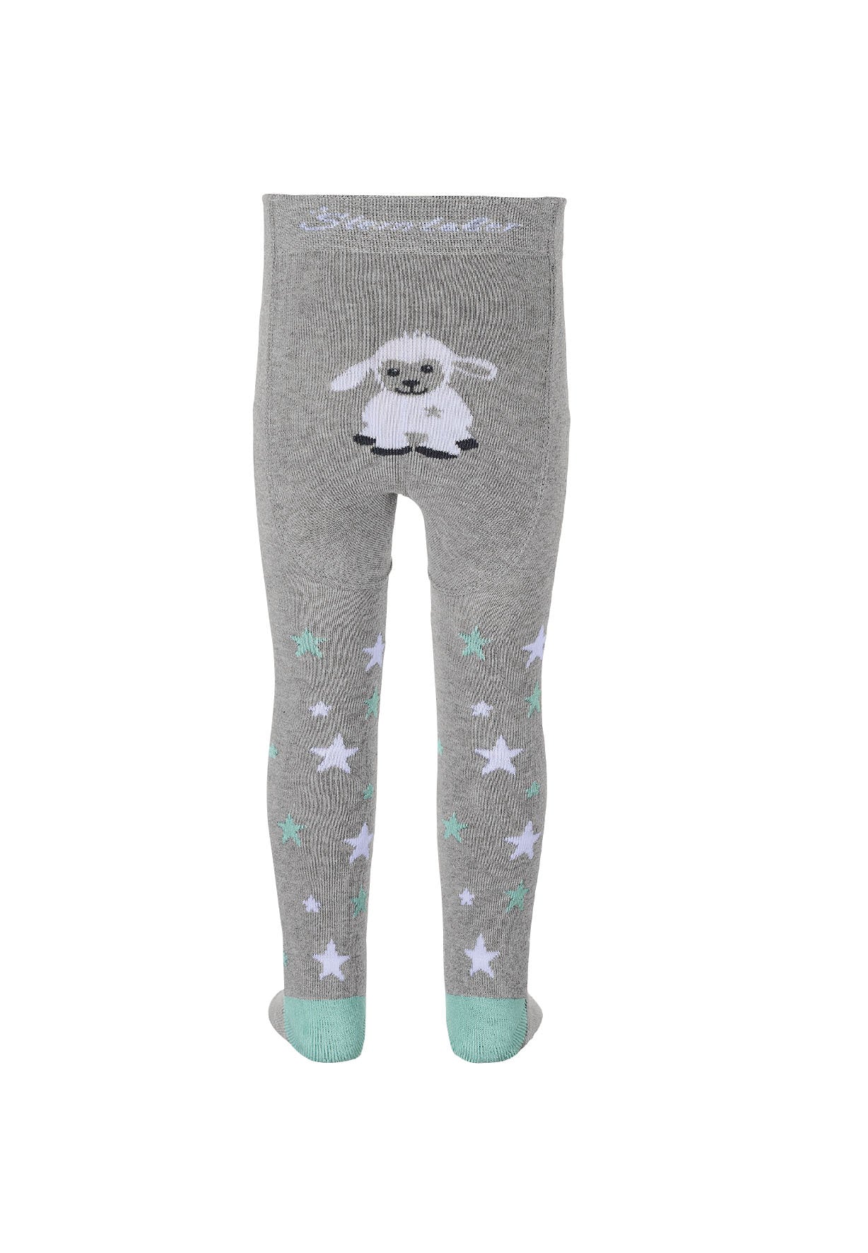 Krabbelstrumpfhose Stanley mit Po-Motiv in Silber