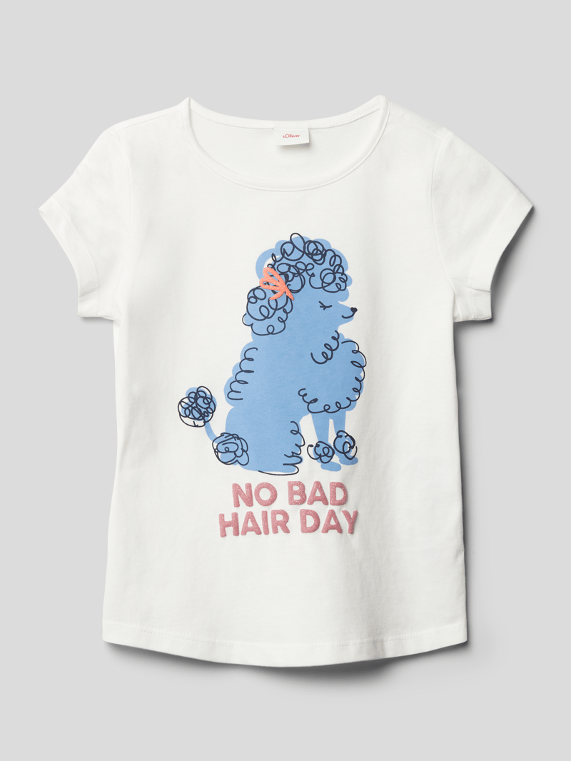 T-Shirt mit Motiv-Print in weiß