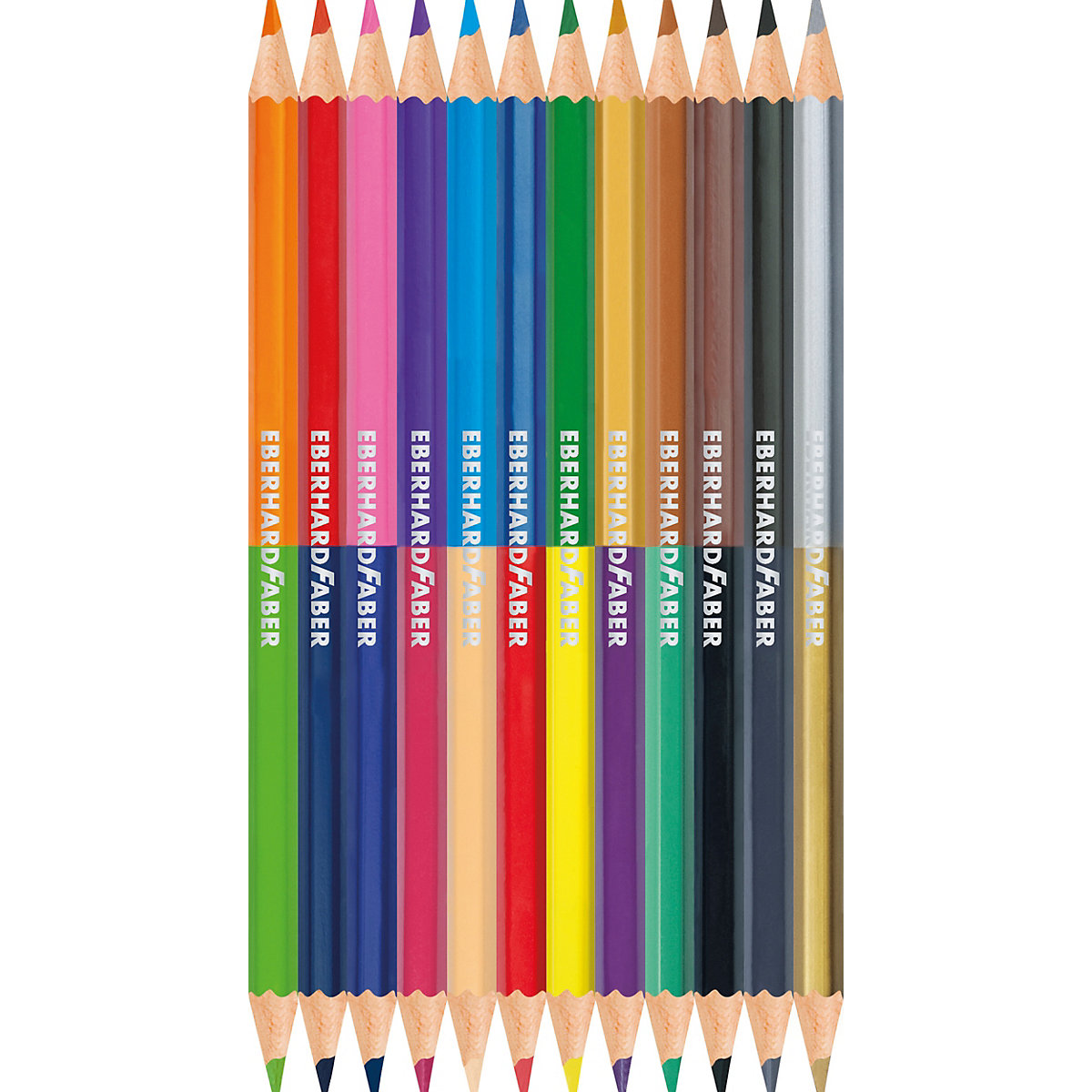 Buntstifte COLORI DUO, 12 Stifte - 24 Farben, inkl. Gold & Silber