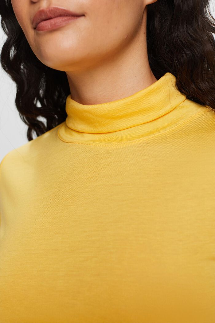 Jersey-Longsleeve mit Rollkragen