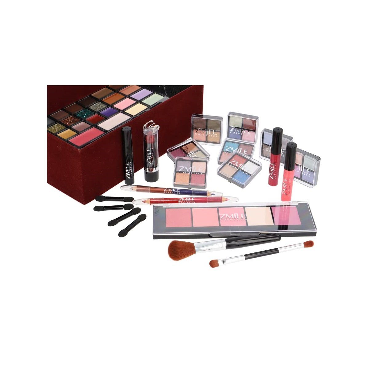 ZMILE COSMETICS Schmink-Koffer Schminkkoffer Beauty Case Velvety Dark Berry Set Vegan 74 teilig