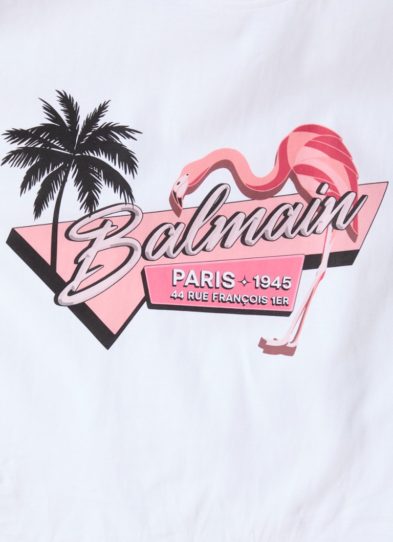 Balmain Flamingo T-shirt with logo print