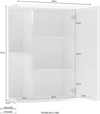 byLIVING Spiegelschrank Nebraska Breite 60 cm, mit großer Spiegeltür und viel Stauraum