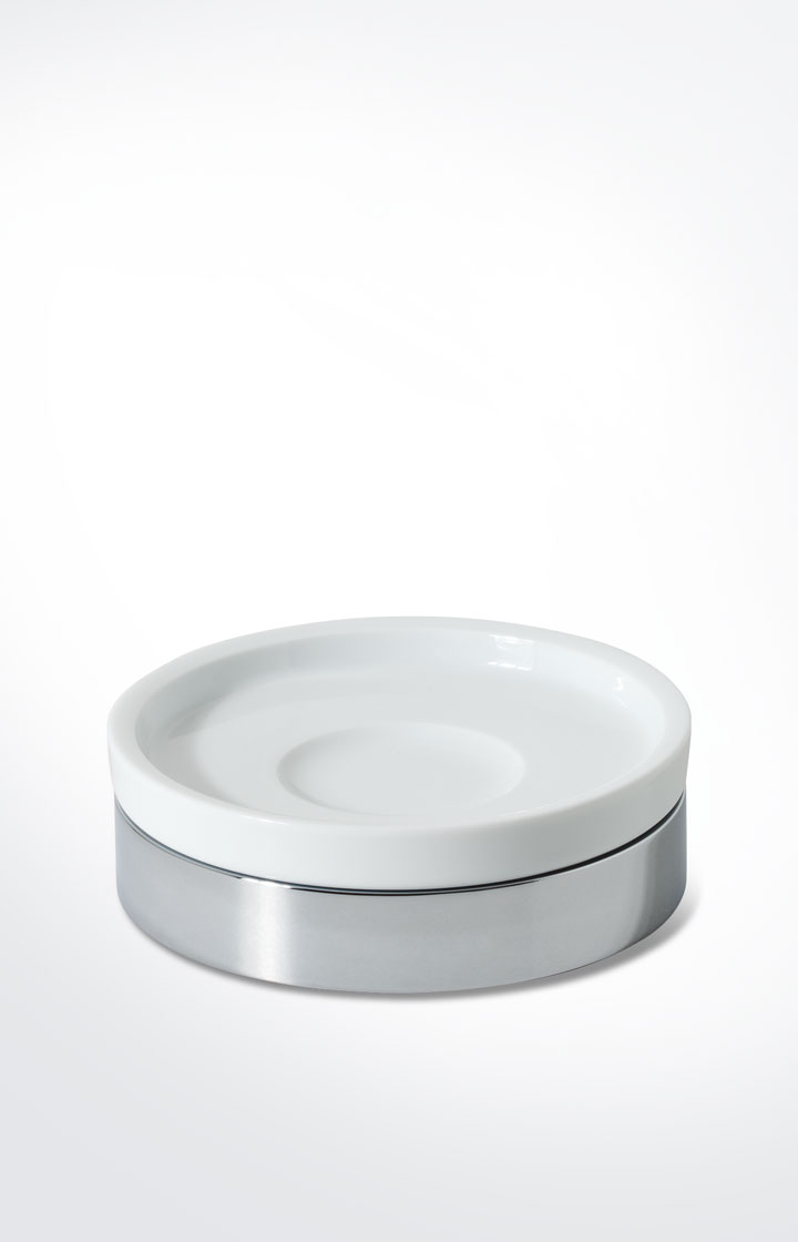 Seifenschale Chromeline, Silber/Weiß