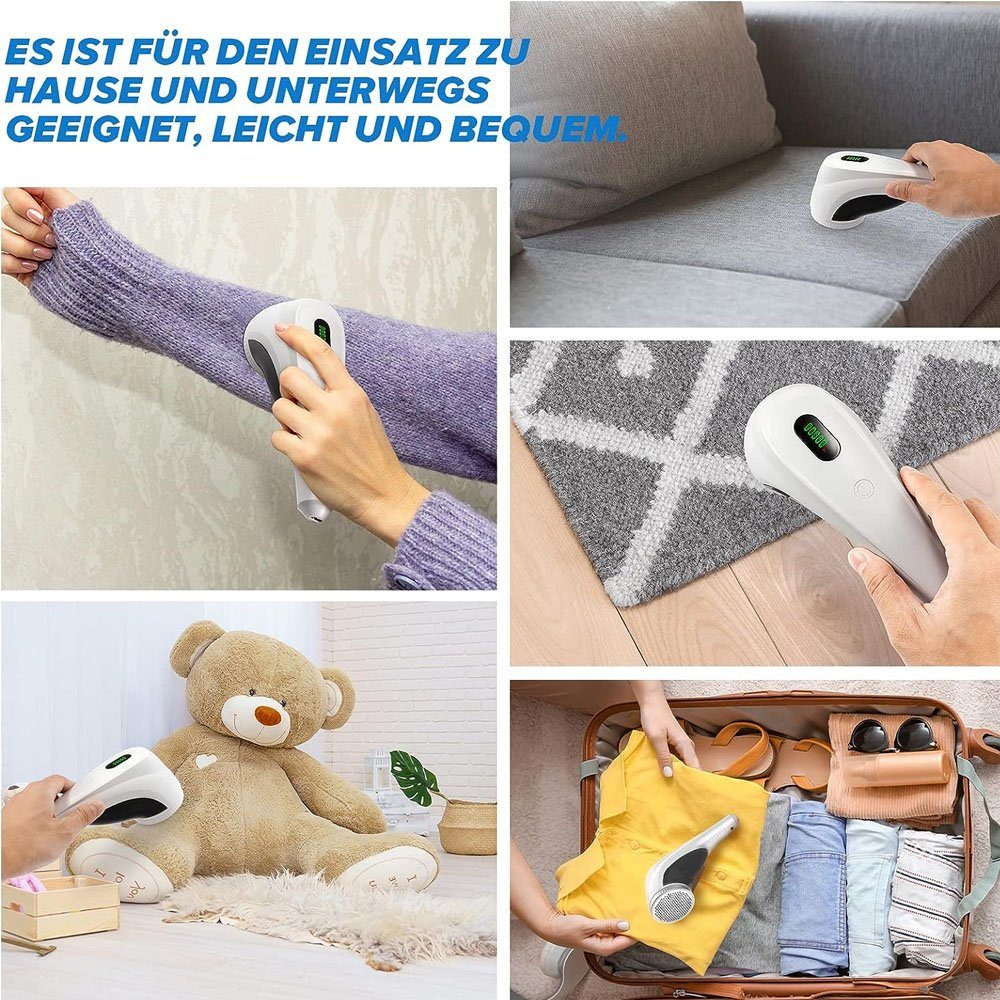 Sarfly Fusselrasierer Fusselrasierer Elektrisch, mit LED-Anzeigen USB-Ladung, 2 Höheneinstellungen, 3 Ersatzrasierklinge