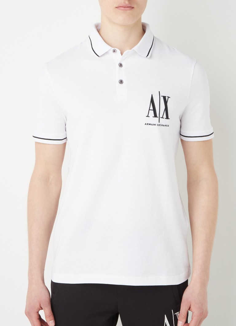 Polo Armani Exchange a vestibilità classica in piqué di cotone con logo