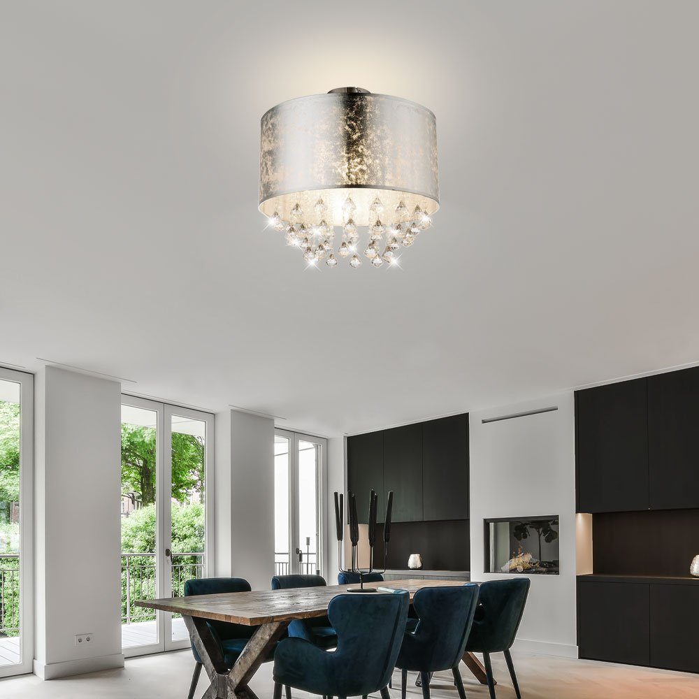 etc-shop LED Deckenleuchte, Leuchtmittel inklusive, Warmweiß, Farbwechsel, Decken Leuchte FERNBEDIENUNG Wohn Zimmer Kristall Lampe im Set