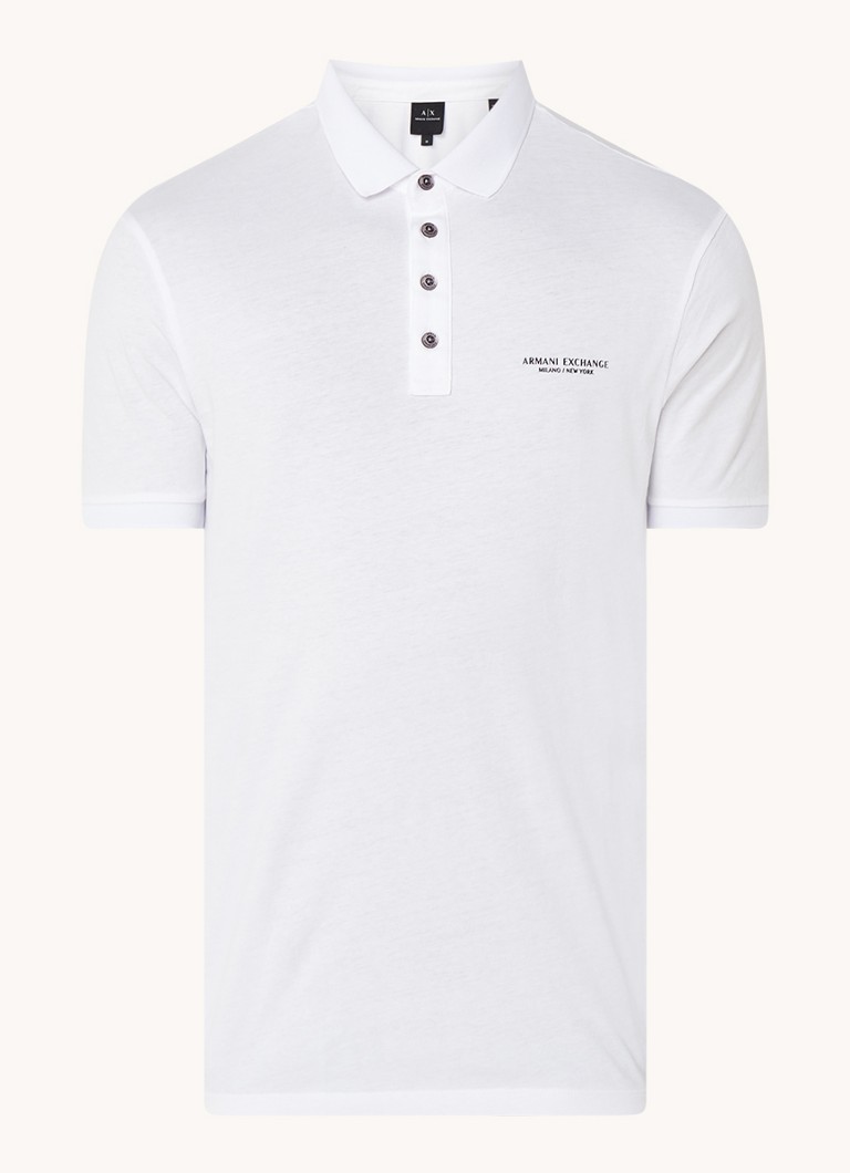 Tricou polo clasic cu logo Armani Exchange